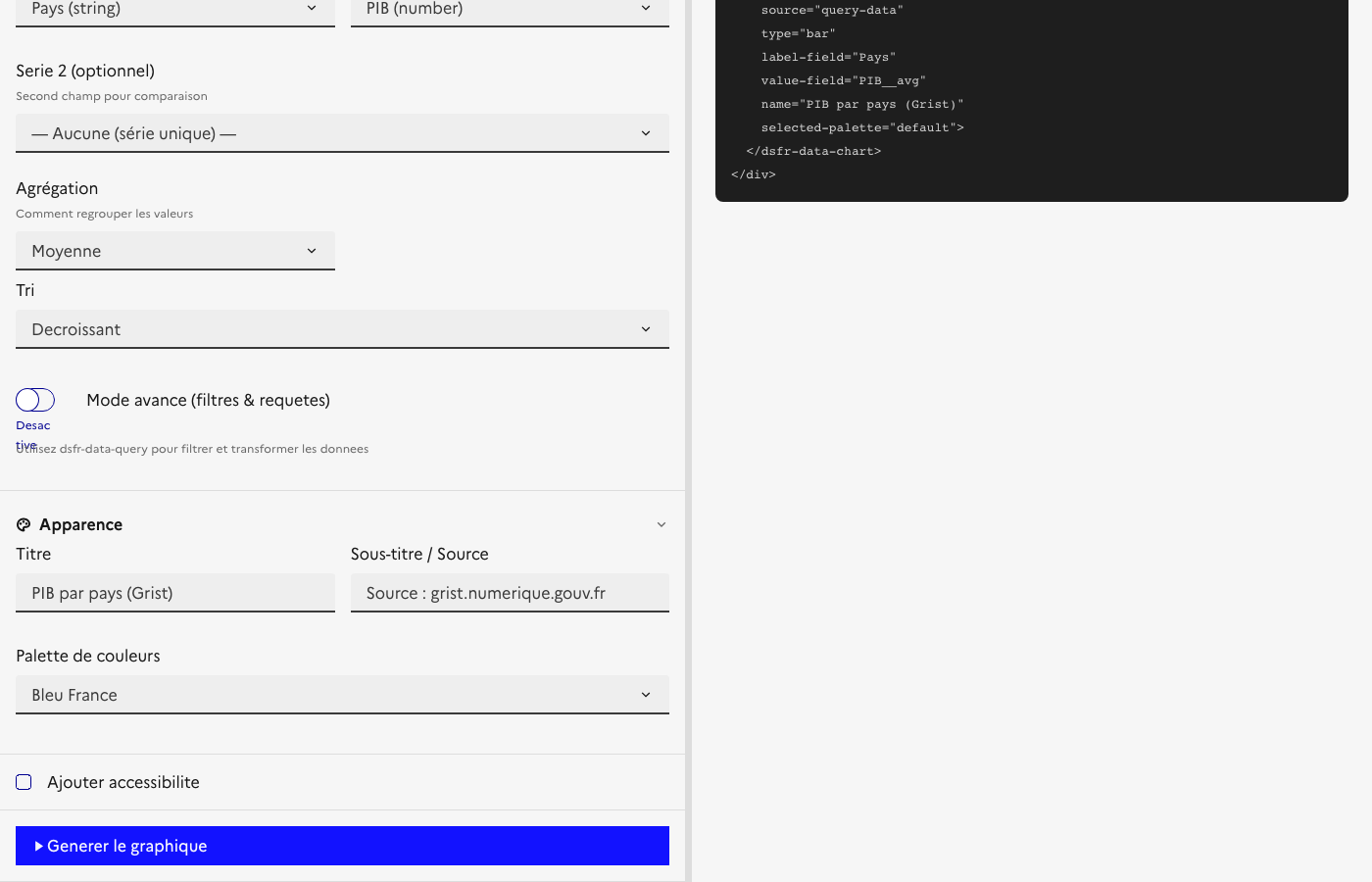 Code dynamique Grist